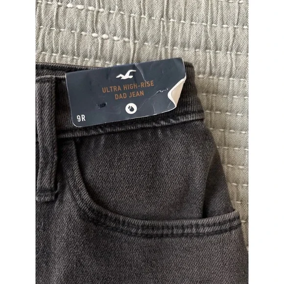 Hollister Ultra High-Rise Black Patchwork Dad Jeans Size 9 - Picture 8 of 9